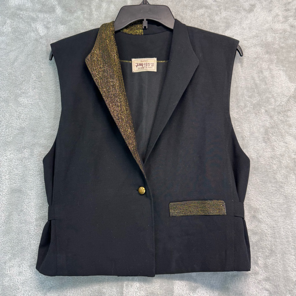 Gucci Vintage Black With Gold Stitching Japanese Tag Size M